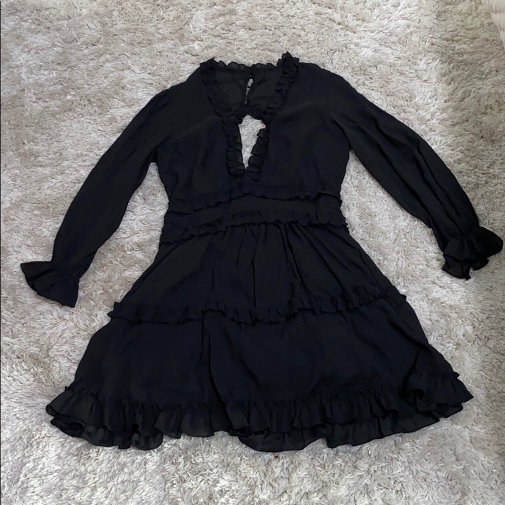 Ruffle black dress